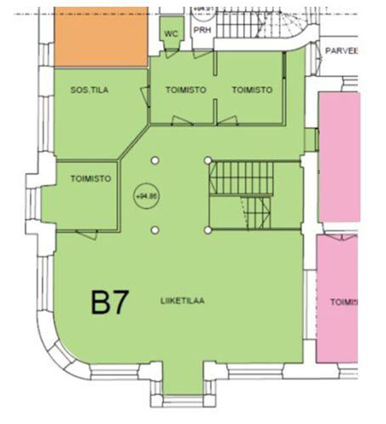 Kauppakatu 6 (Kuninkaankatu 21), Tampere, 302 m² liiketila, toimisto