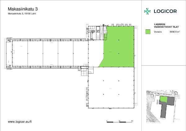 Makasiinikatu 3, Lahti, 3000 m&sup2; varasto
