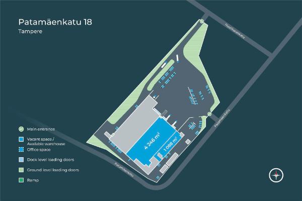Patam&auml;enkatu 18, Tampere, 4246 m&sup2; varasto