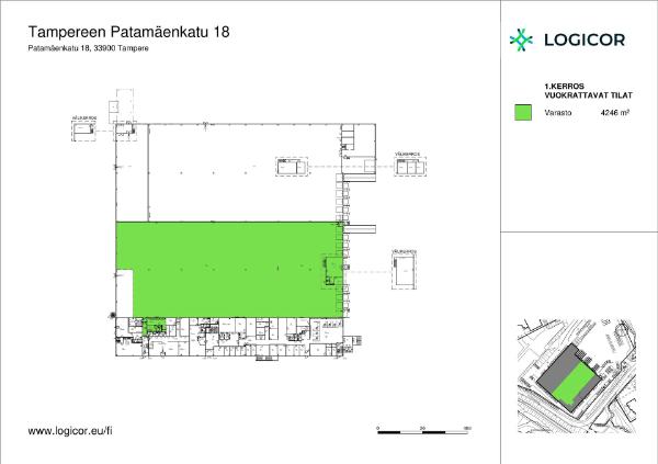 Patam&auml;enkatu 18, Tampere, 4246 m&sup2; varasto