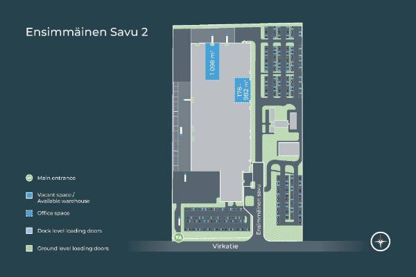 Ensimm&auml;inen Savu 2, Vantaa, 1060 m&sup2; varasto