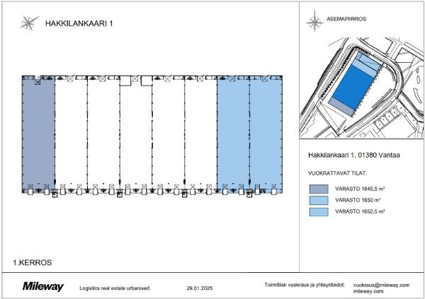 Hakkilankaari 1, Vantaa, 1652.5 m² varasto