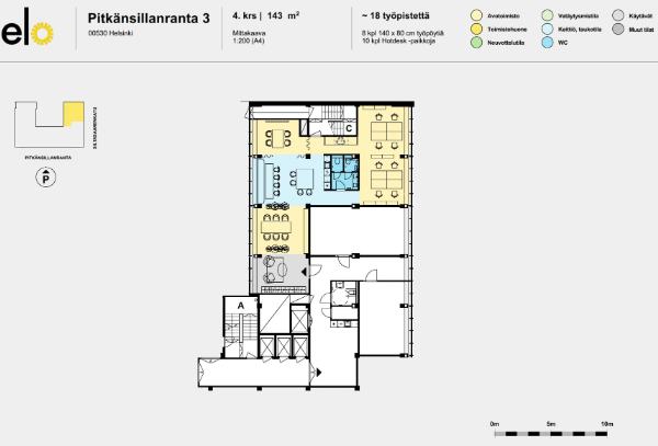 Pitk&auml;nsillanranta 3, Helsinki, 142 m&sup2; toimisto