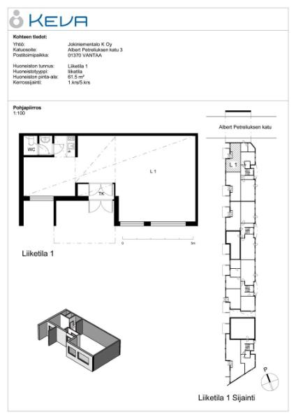 Albert Petreliuksen katu 3, Vantaa, 61.5 m² liiketila, toimisto