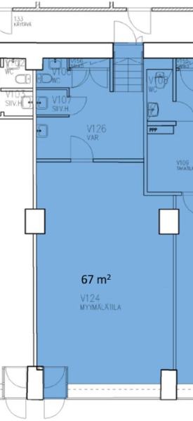 John Stenbergin Ranta 2, Helsinki, 67 m² liiketila, toimisto