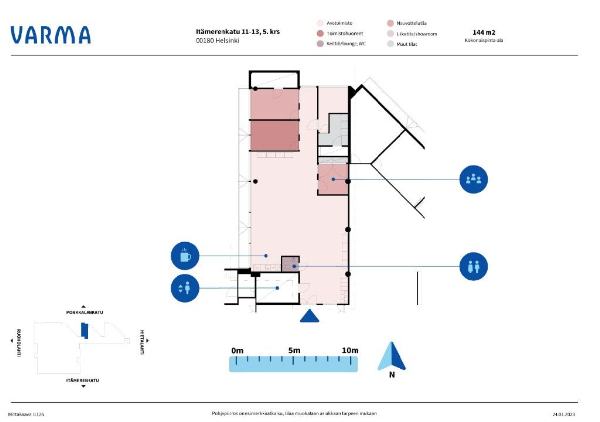 It&auml;merenkatu 11-13, Helsinki, 144 m&sup2; toimisto