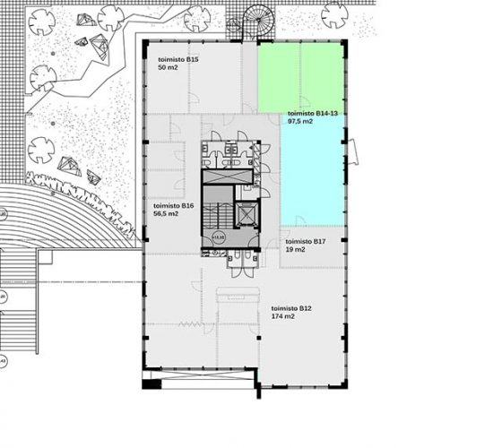 Veist&auml;m&ouml;naukio 1-3, Turku, 97.5 m&sup2; toimisto