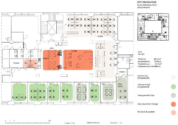 Pursimiehenkatu 29-31, Helsinki, 386 m&sup2; toimisto