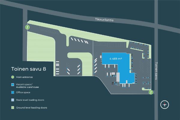 Toinen Savu 8, Vantaa, 4469 m&sup2; tuotanto, varasto, autotalli/-halli