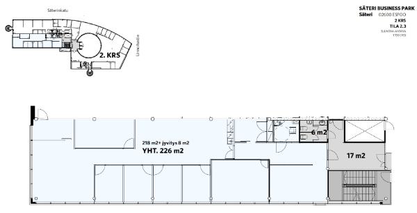 S&auml;terinkatu 6, Espoo, 226 m&sup2; toimisto