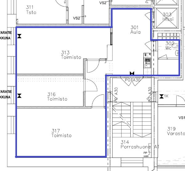 Erkkil&auml;nkatu 11, Tampere, 91 m&sup2; toimisto