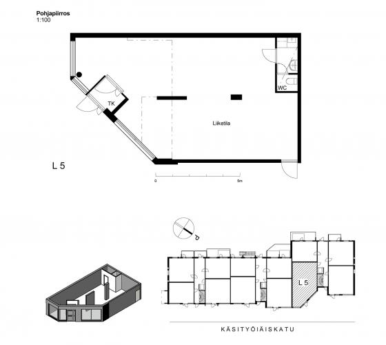 Käsityöläiskatu 18, Turku, 84 m² liiketila, toimisto